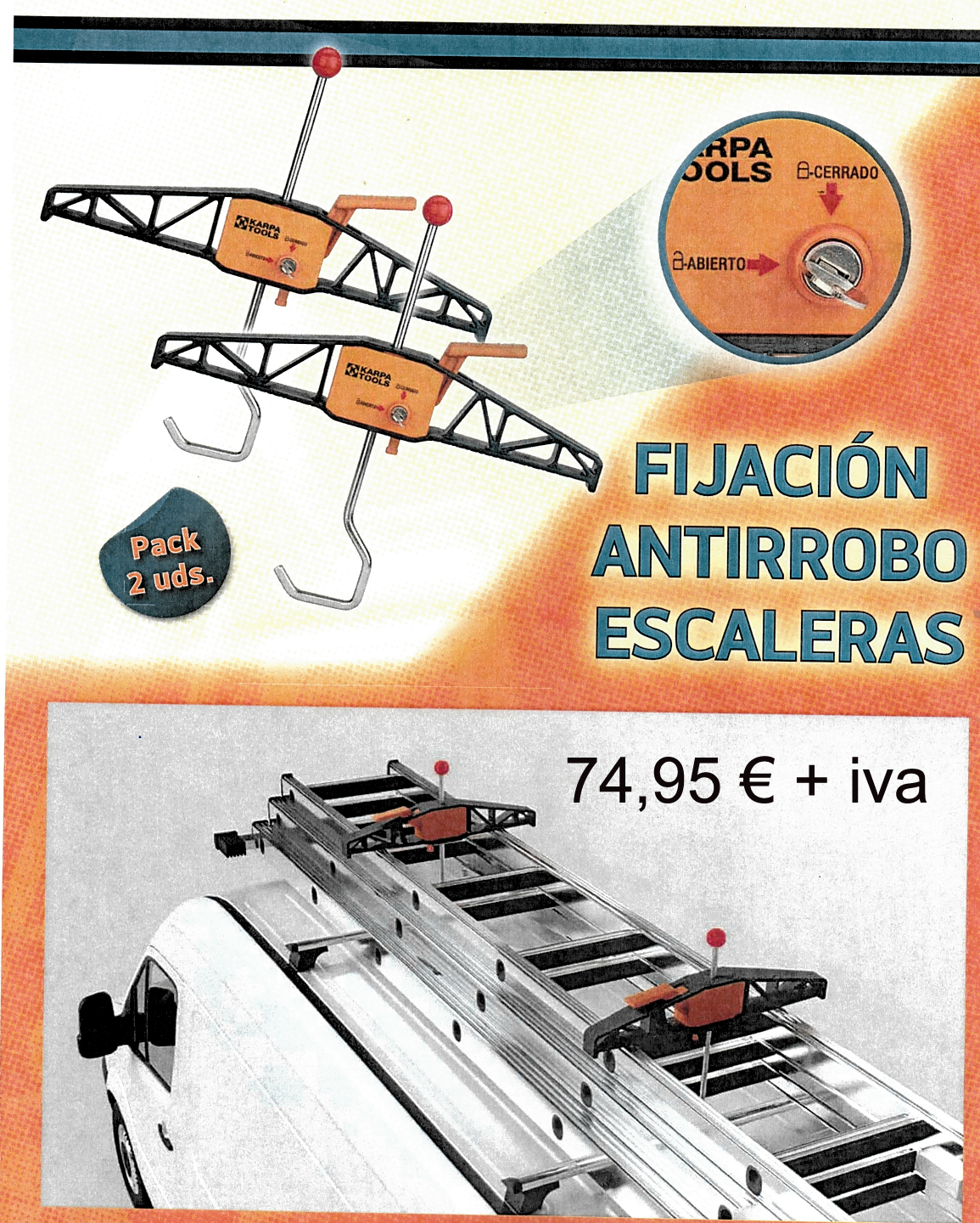 Fijación antirrobo para escaleras