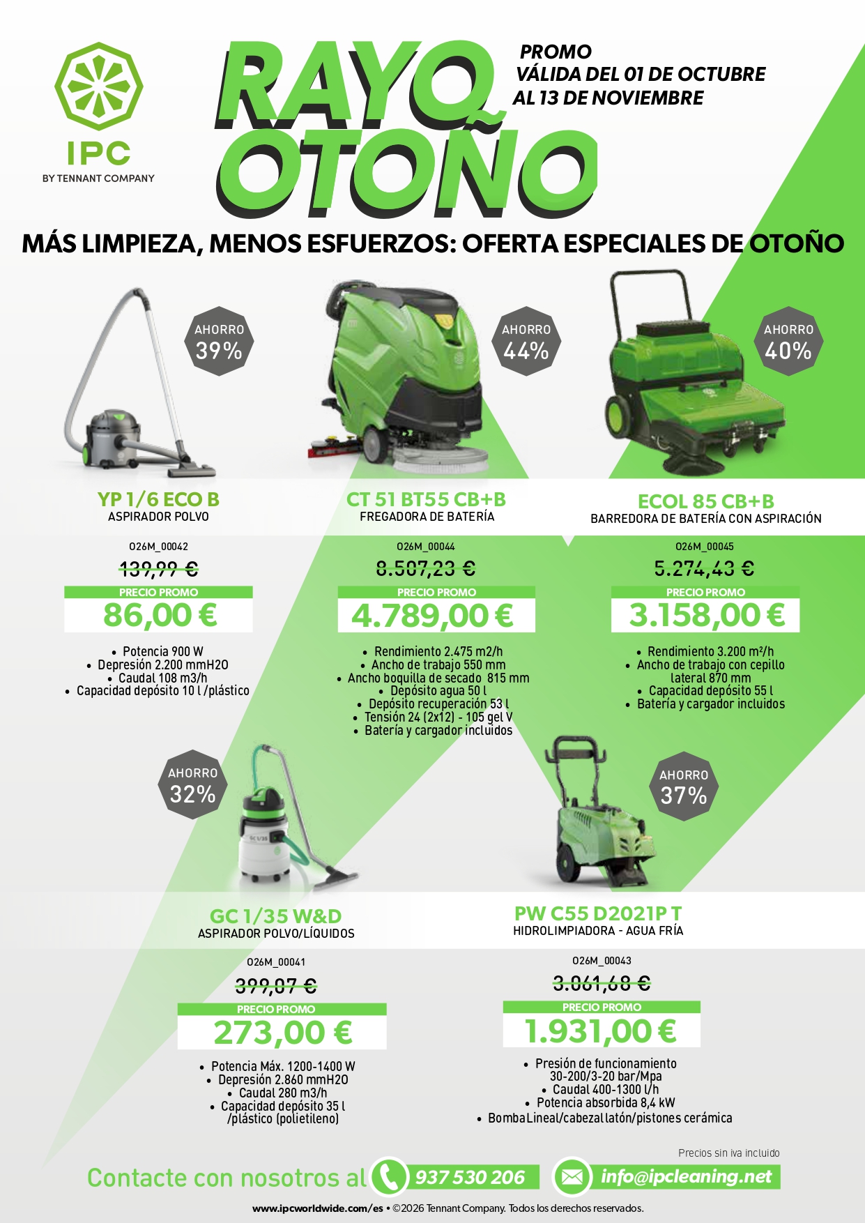 Maquinas en promoción hasta el 13 de Noviembre